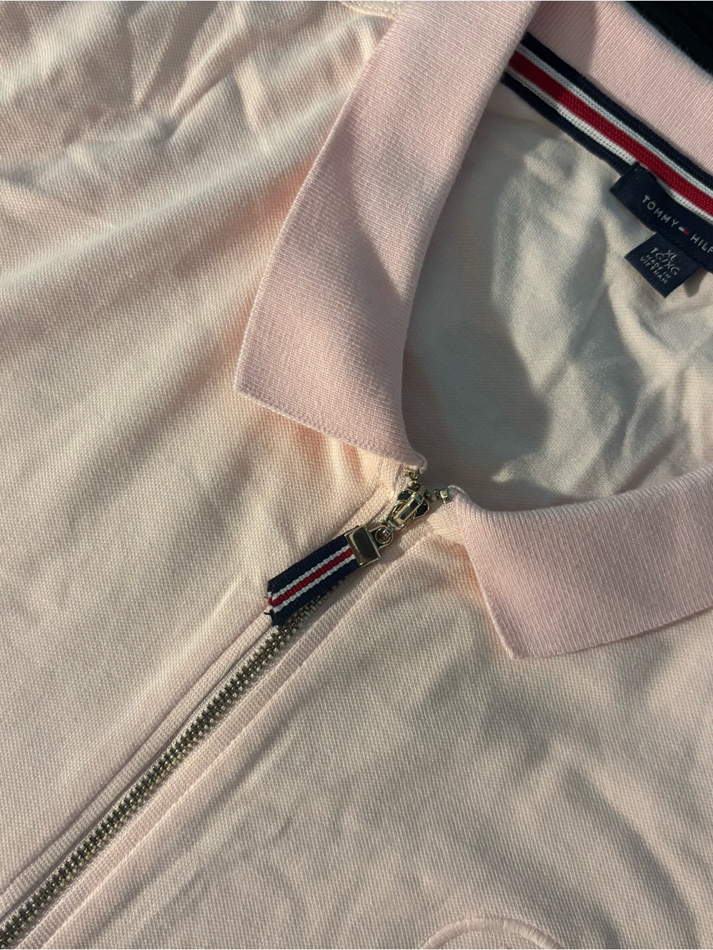 Women’s Tommy Hilfiger Pale Pink Zip-Up Polo Shirt